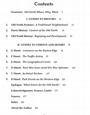 Old North Davis Table of Contents