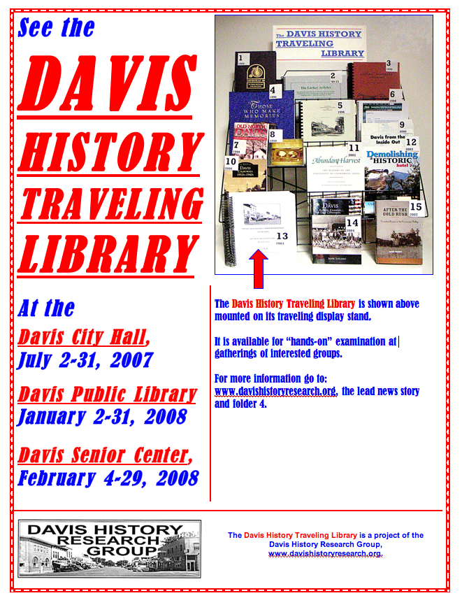 Davis History Traveling Library Introduced & Displays Scheduled