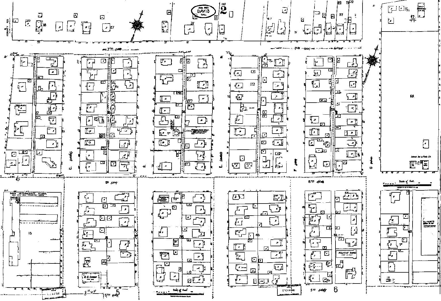 Portion of the 1953 Sanborn Davis Map Showing the Old North